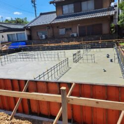 岐阜市Ｙ様邸～基礎配筋・基礎ベースコンクリート打設